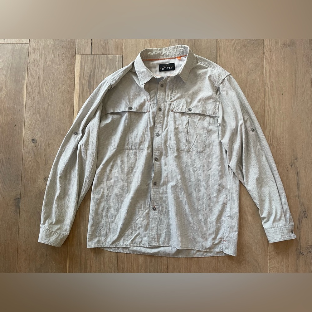 Orvis Open Air Caster long-sleeve adjustable sleeve fishing shirt - size large